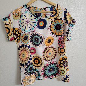 Livagirl Multicolor Short Sleeve Blouse  *NWT* Size XXL